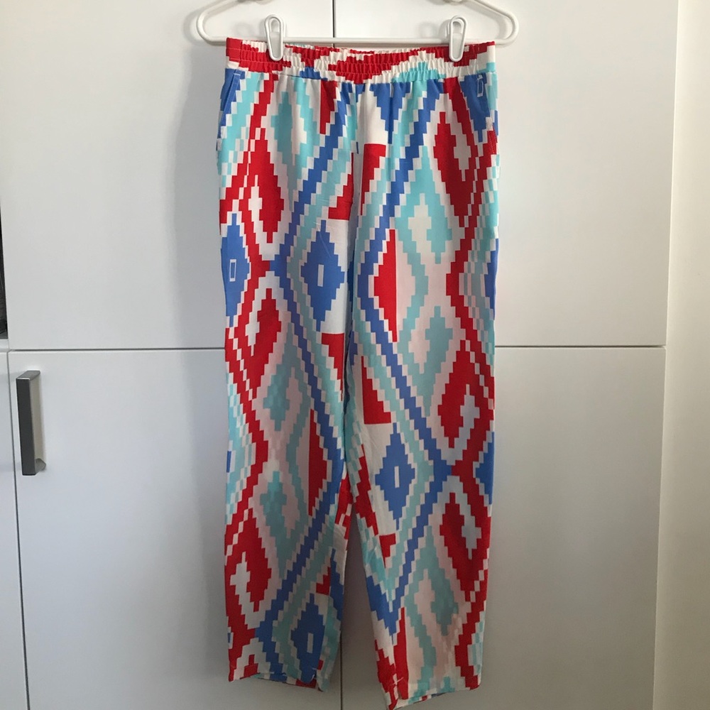 Club Monaco Silk Printed Pants